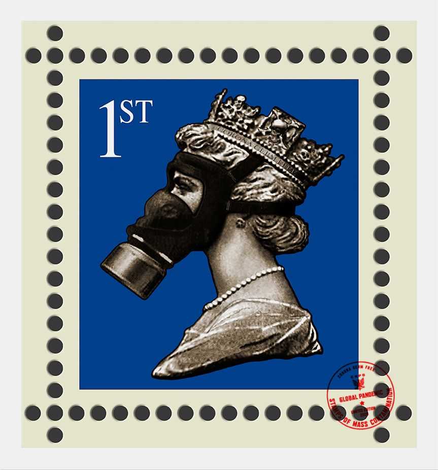 James Cauty, ‘Covidian Culture 1st Class Stamp of Mass Contamination’, 2020, Print, Archival inkjet prints on 310 gsm Hahnemuhle paper, L-13 Light Industrial Workshop, Numbered