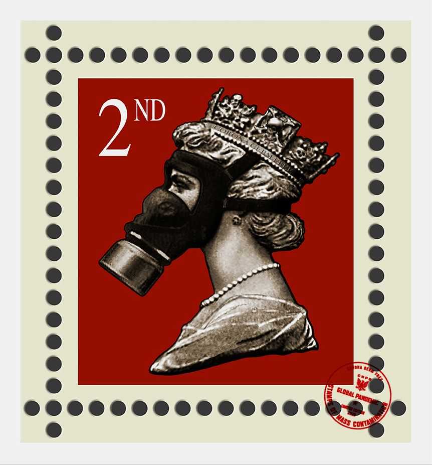 James Cauty, ‘Covidian Culture 2nd Class Stamp of Mass Contamination’, 2020, Print, Archival inkjet prints on 310 gsm Hahnemuhle paper, L-13 Light Industrial Workshop, Numbered