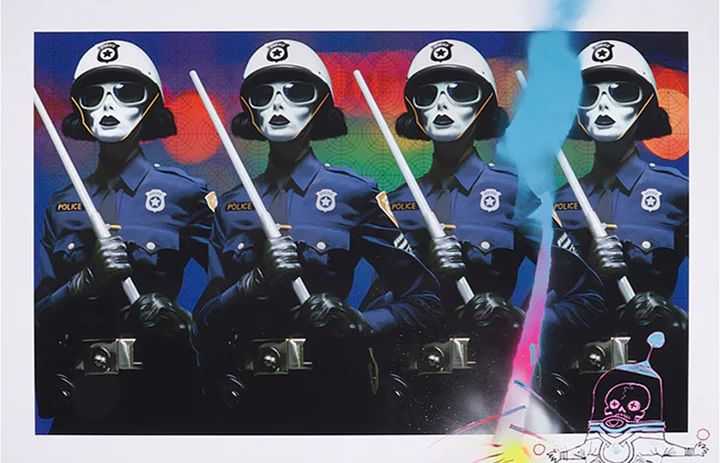 Jamie Hewlett, ‘Clones 2’, 2024, Print, Archival Inkjet with Flourescent, Iridescent and Metallic Silkscreen Overlays and Spot Varnish on Hahnemühle Photo Rag 308gsm Paper, Self Released, Numbered, Handfinished