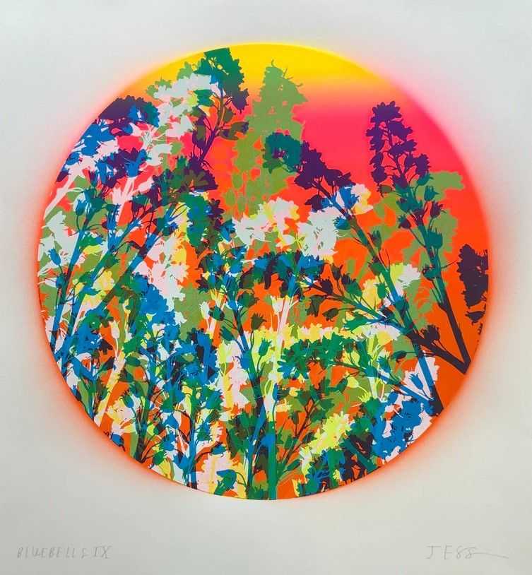Jess Wilson, ‘Bluebells 09’, 2025, Print, 7 Colour Screenprint With Hand Painted Background on Somerset Satin 300gsm Paper, null, Numbered