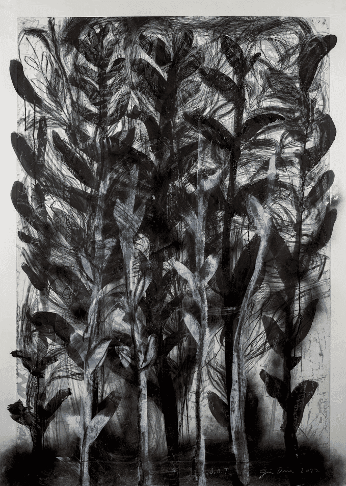 Jim Dine, ‘Black Kyoto’, 2022, Print, Etching and woodcut in two colours with Chinese Ink and Bin on Hahnemühle Warm Copperplate paper, null, Numbered, Dated