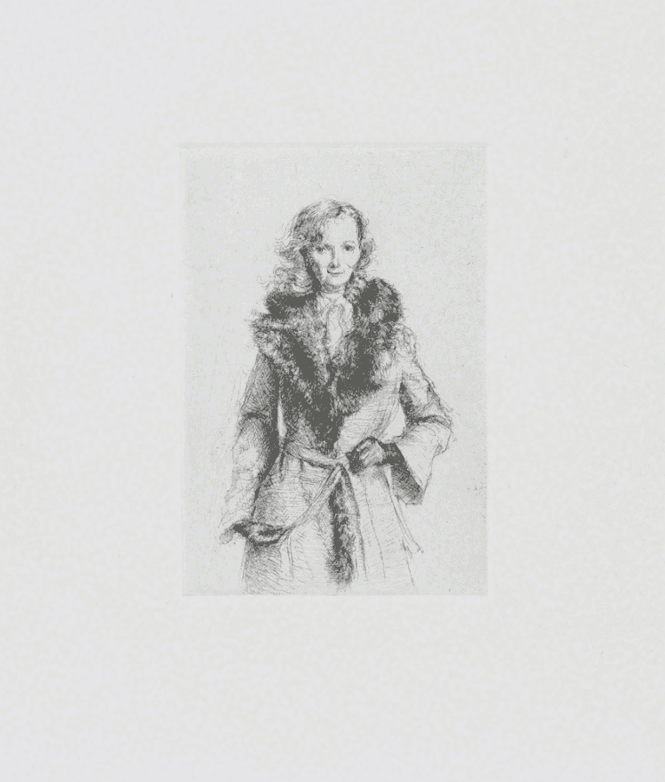 John Currin, ‘Joan’, 2011, Print, Etching on Handmade Kochi NB paper, null,