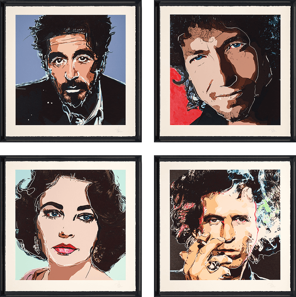 Johnny Depp, ‘Friends & Heroes 2022 - Framed Portfolio Set of Four’, 2022, Print, Set of 4 fine art prints, Castle Fine Art, Numbered, Framed