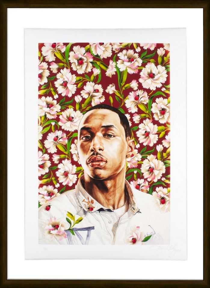 Kehinde Wiley, ‘Sharrod Hosten Study III’, 16-12-2020, Print, Archival ink on paper in artist's frame, Self-released, Numbered, Framed