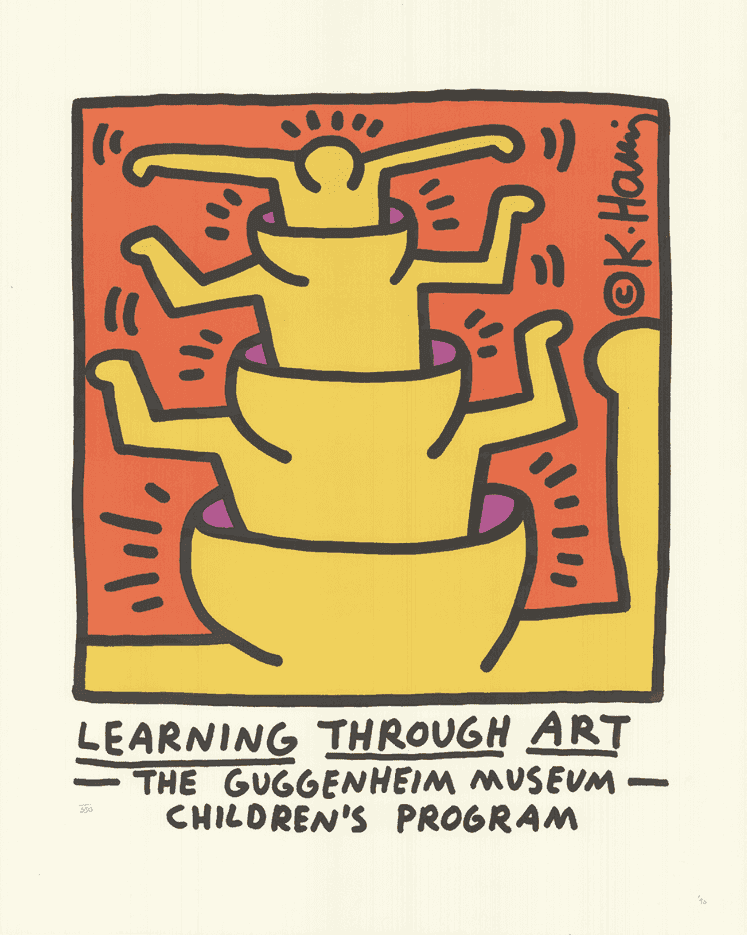 Keith Haring, ‘Learning Through Art’, 1990, Print, Lithograph, Guggenheim Museum, Numbered