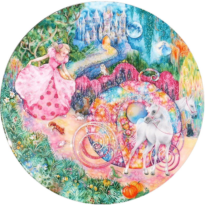 Kerry Darlington, ‘Cinderella’, 2023, Print, Unique Circular limited edition. Mixed media on board with a gloss resin finish. Featuring raised 3D elements., null,