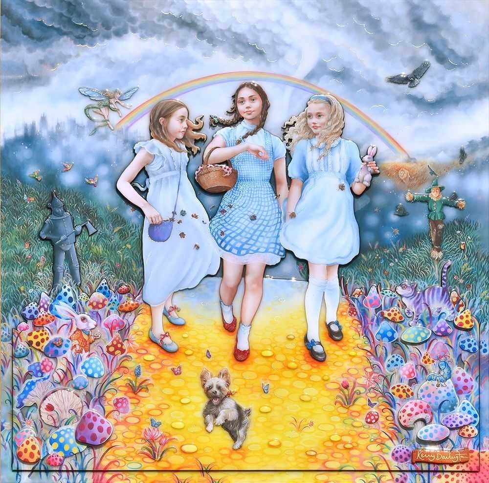 Kerry Darlington, ‘The Three Heroines’, 2023, Print, Unique Limited Edition mixed media on board with gloss resin and 3D elements., null, Framed