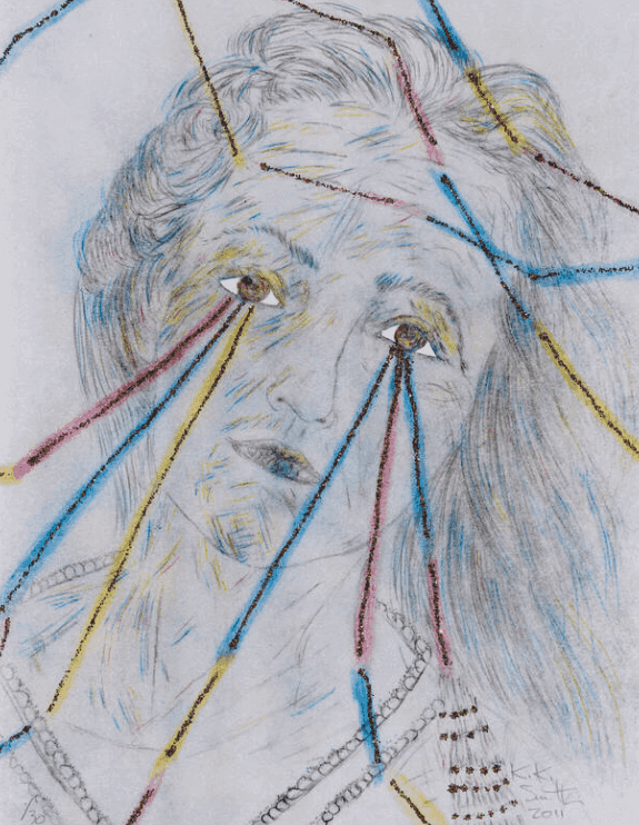 Kiki Smith, ‘Summer Night’, 2011, Print, Offset lithograph in colours with glitter, hand-colouring and white gold leaf on Hosho, null, Numbered, Dated