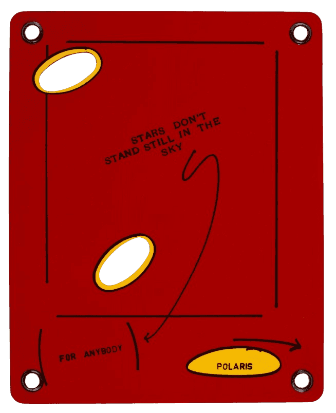 Lawrence Weiner, ‘The Stars Don’t Stand Still In The Sky For Anybody’, 1990, Print, enamel plaque, null,