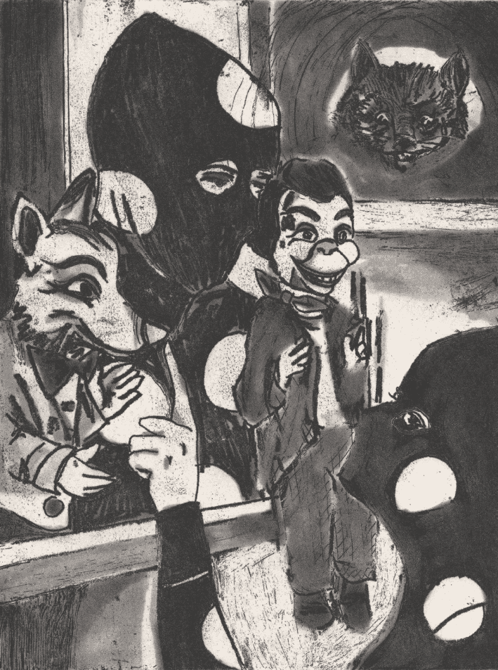 Marcel Dzama, ‘A Joyous Impulse’, 2015, Print, Soft ground etchings with spit bite aquatint on gampi paper chine collé, Crown Point Press,