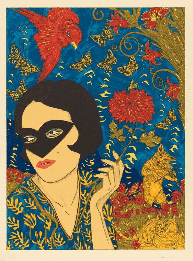 Marcel Dzama, ‘The Flowers of Indulgence’, 2021, Print, Nine-color lithograph on Rives BFK paper, Utopia Editions, Numbered, Dated