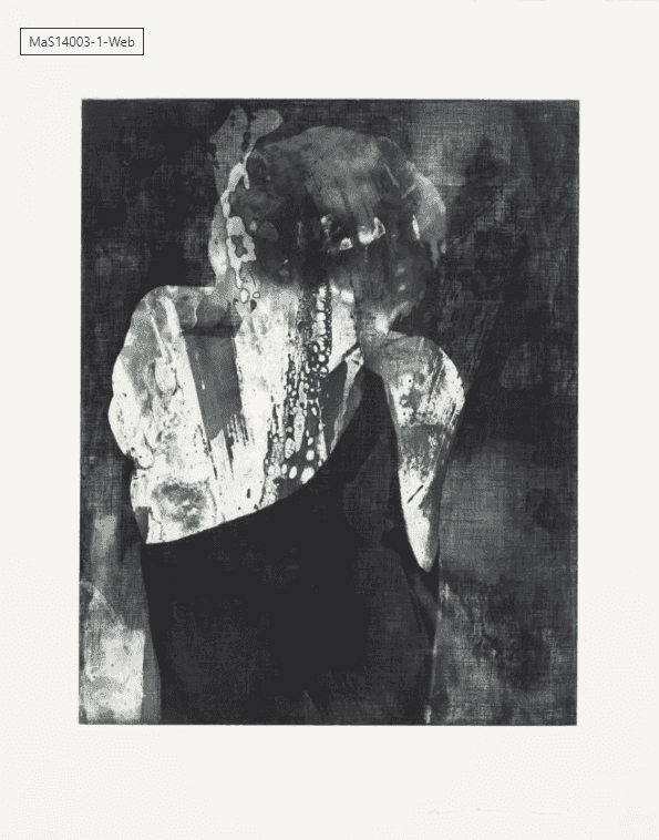 Matt Saunders, ‘Brigitte in the Reeds III (from Menschen am Sonntag)’, 2014, Print, Open bite, Polishing, Soap ground aquatint, Soft ground etching, Spit bite aquatint on Hahnemühle Bütten 350g, null, Numbered, Framed