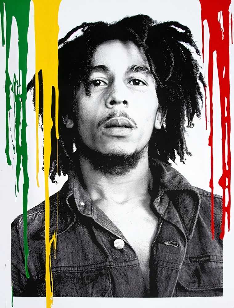 Mr. Brainwash, ‘Happy Birthday Bob Marley - Buffalo Soldier (Multi Colour Drips)’, 06-02-2019, Print, One colour screen print hand finished with spray paint and glossy acrylic paint, Self-released, Numbered, Handfinished