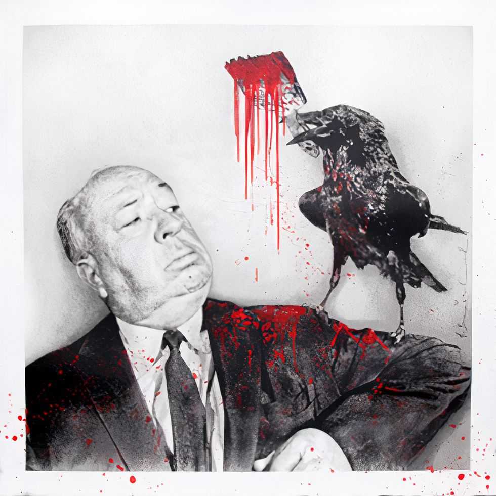 Mr. Brainwash, ‘Hitchcock (Red)’, 28-03-2017, Print, Six colour screen-print on hand torn archival art paper hand-finished with paint, Self-released, Numbered, Handfinished