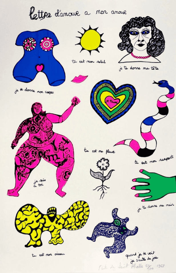 Niki de Saint Phalle, ‘Lettre d'amour à Mon Amour’, 1968, Print, Original silkscreen on paper, Galerie Kornfeld,