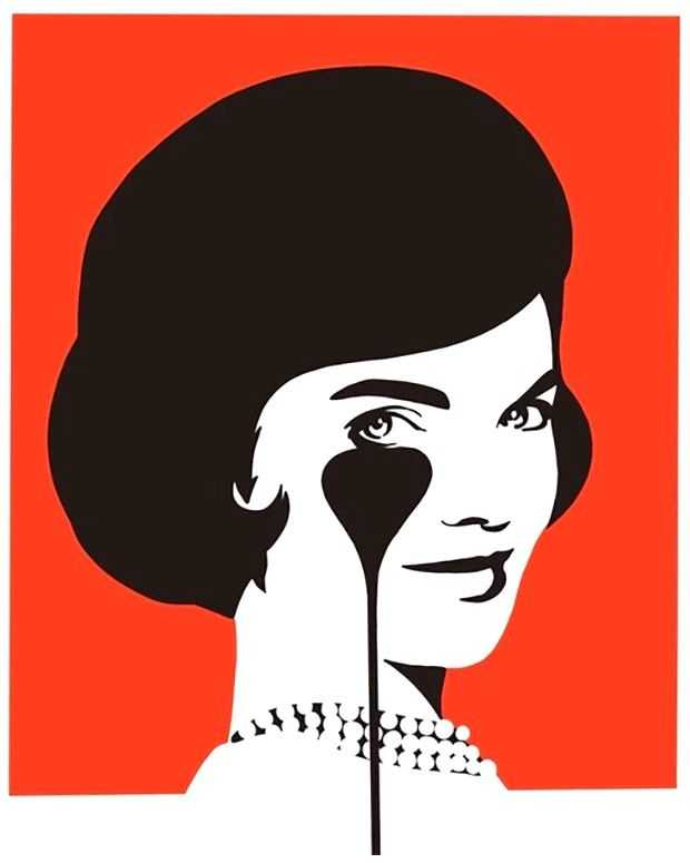 Pure Evil, ‘Smiling Jackie (JFK's Nightmare Colours)’, 13-02-2018, Print, 2 colour screenprint, Self-released, Numbered