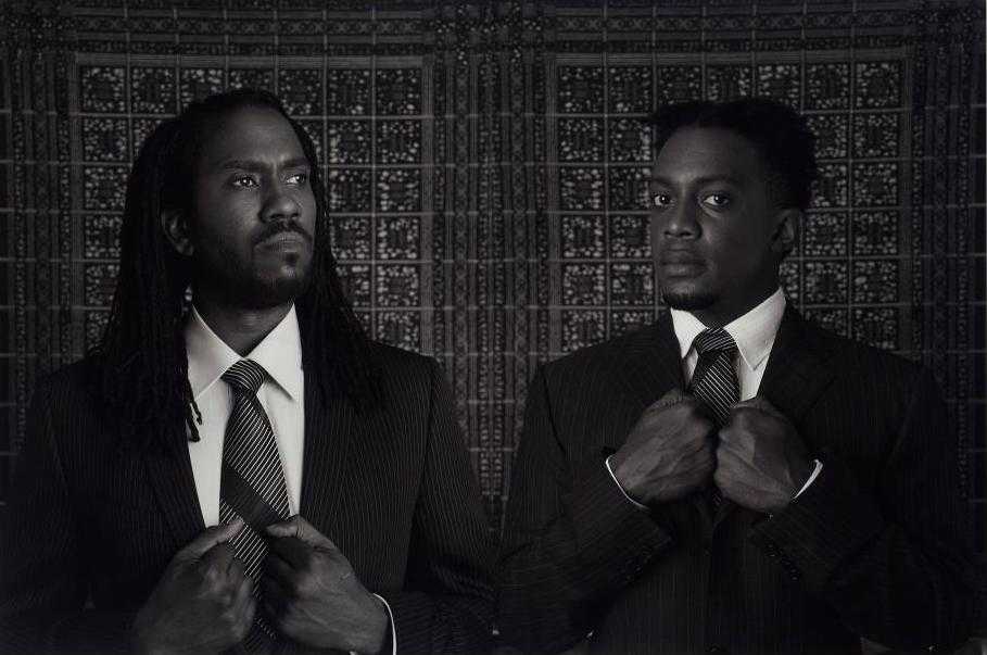 Hank Willis Thomas, ‘A Portrait of Two American Artists as Young Negro Scholars’, 2008, Print, Digital C-Print, Rubell Family Collection, Numbered