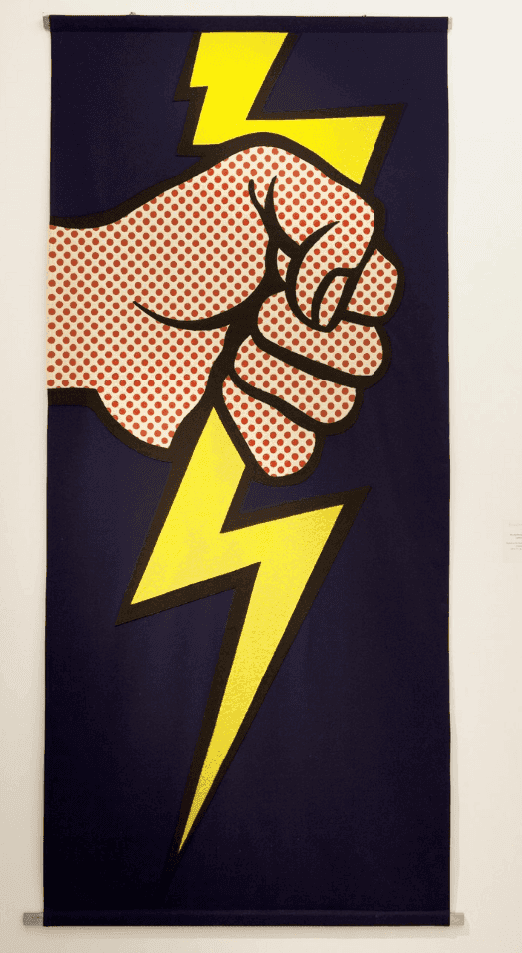 Roy Lichtenstein, ‘Lighting Bolt Banner’, 1966, Print, Serigraphy on felt, null, Numbered