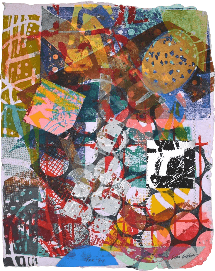 Sam Gilliam, ‘Tre’, 1994, Print, Monoprint with screenprint, collage, acrylic, stitching and embossing in colors on handmade paper, null, Numbered, Dated