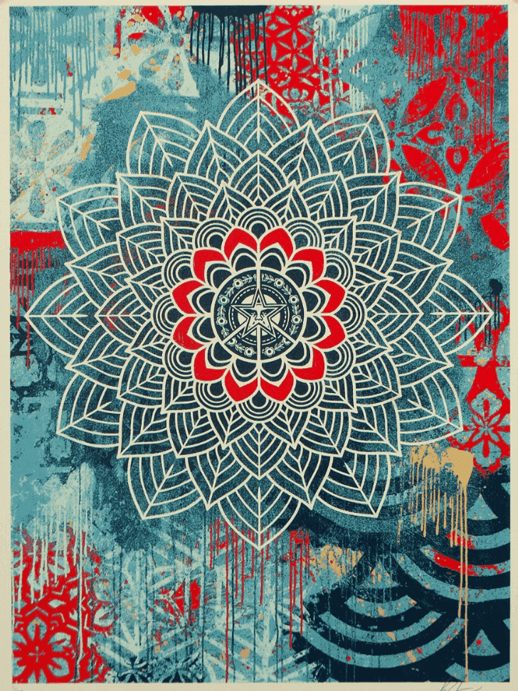 Shepard Fairey (Obey), ‘Chaos Mandala 2’, 2025, Print, Letterpress on cream cotton paper with hand-deckled edges., null,
