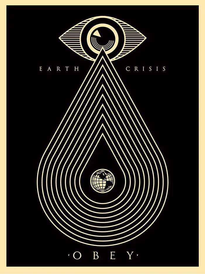Shepard Fairey (Obey), ‘Earth Crisis (Black)’, 2014, Print, Screenprint in colours on speckled paper, Self-released, Numbered, Dated