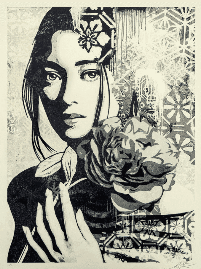 Shepard Fairey (Obey), ‘Incarnation (Silver)’, 2024, Print, Screen print on thick cream Speckletone paper, Obey Giant, Numbered, Dated