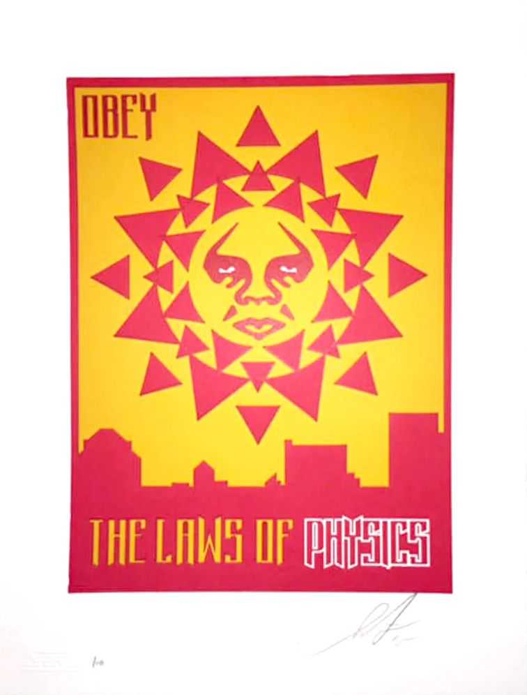 Shepard Fairey (Obey), ‘Laws of Physics (Variant Letterpress)’, 2013, Print, Letterpress, Self-released, Numbered, Dated