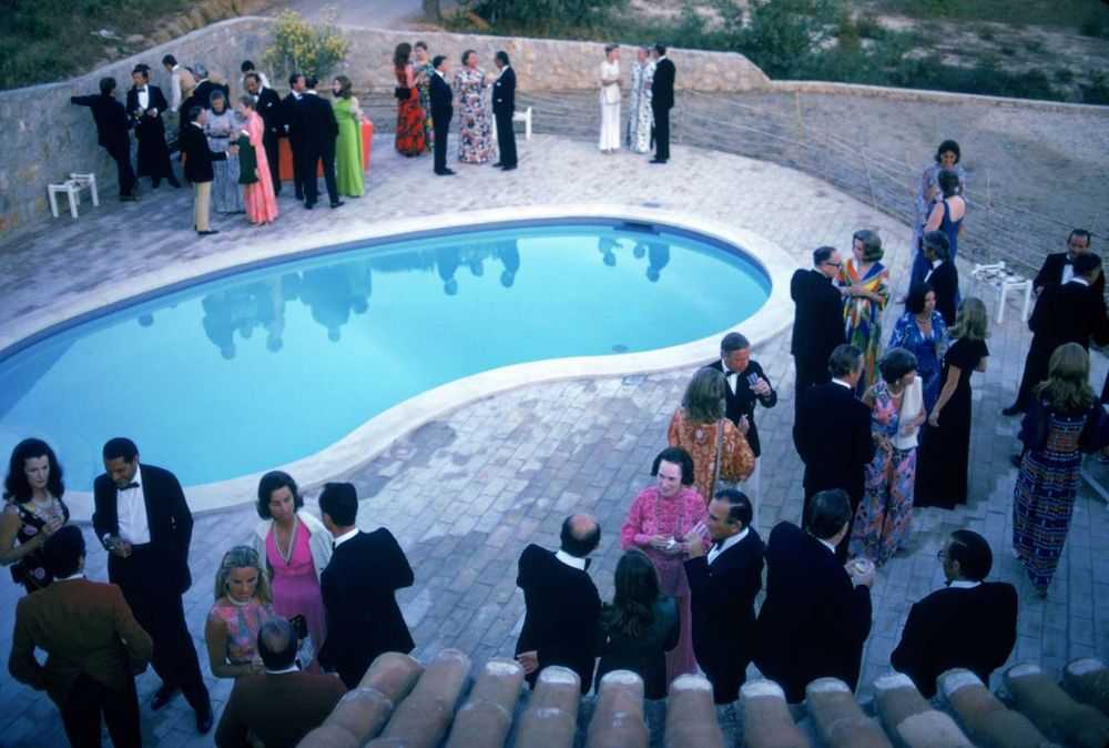 Slim Aarons, ‘Black Tie Pool Party (Small)’, 1973, Photography, C-Type Print, null, Numbered