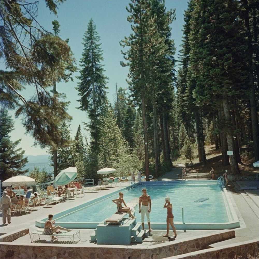 Slim Aarons, ‘Pool at Lake Tahoe (Medium)’, 1959, Photography, C-Type Print, null, Numbered