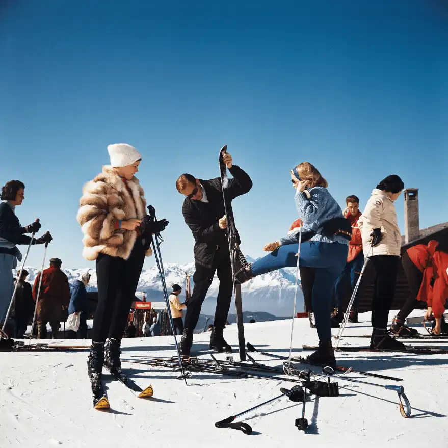 Slim Aarons, ‘Skiers at Verbier (Large)’, 1964, Photography, C-Type Print, null, Numbered