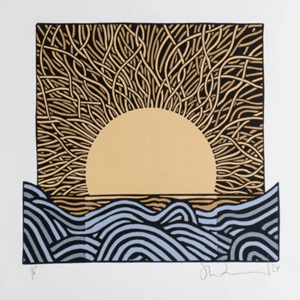 Stanley Donwood, ‘Refracted Light’, 2024, Print, 6 colour screenprint, composed of various metallic inks printed on Somerset velvet paper., Slowly Downward, Numbered