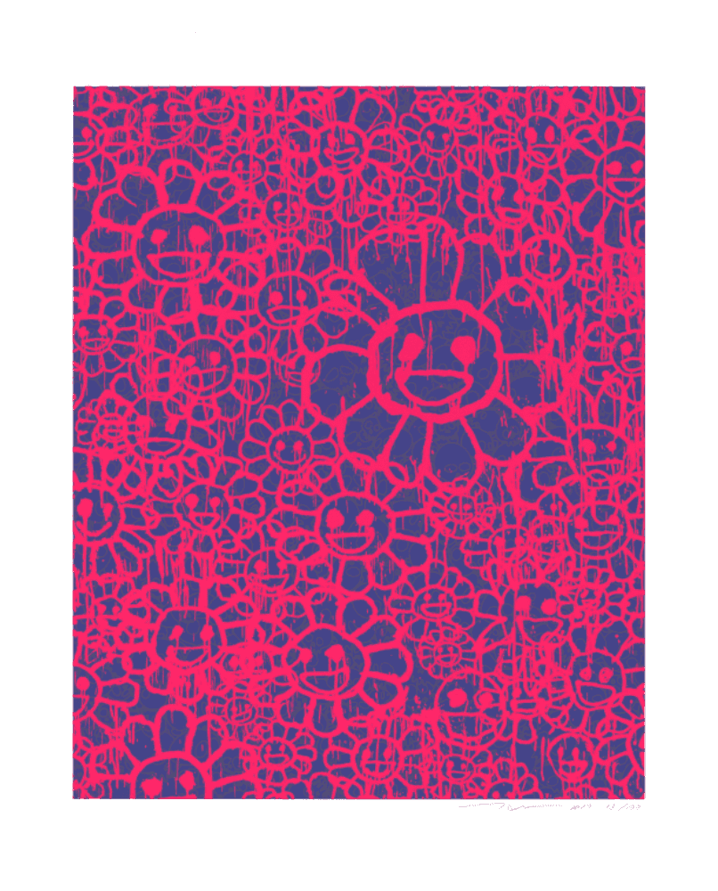 Madsaki, ‘Flowers Black Pink C’, 2017, Print, Screenprint, Kaikai Kiki Co., Ltd., Numbered