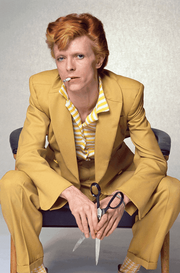 Terry O'Neill, ‘Bowie in Yellow Suit’, 1974, Photography, Archival pigment print, null, Numbered