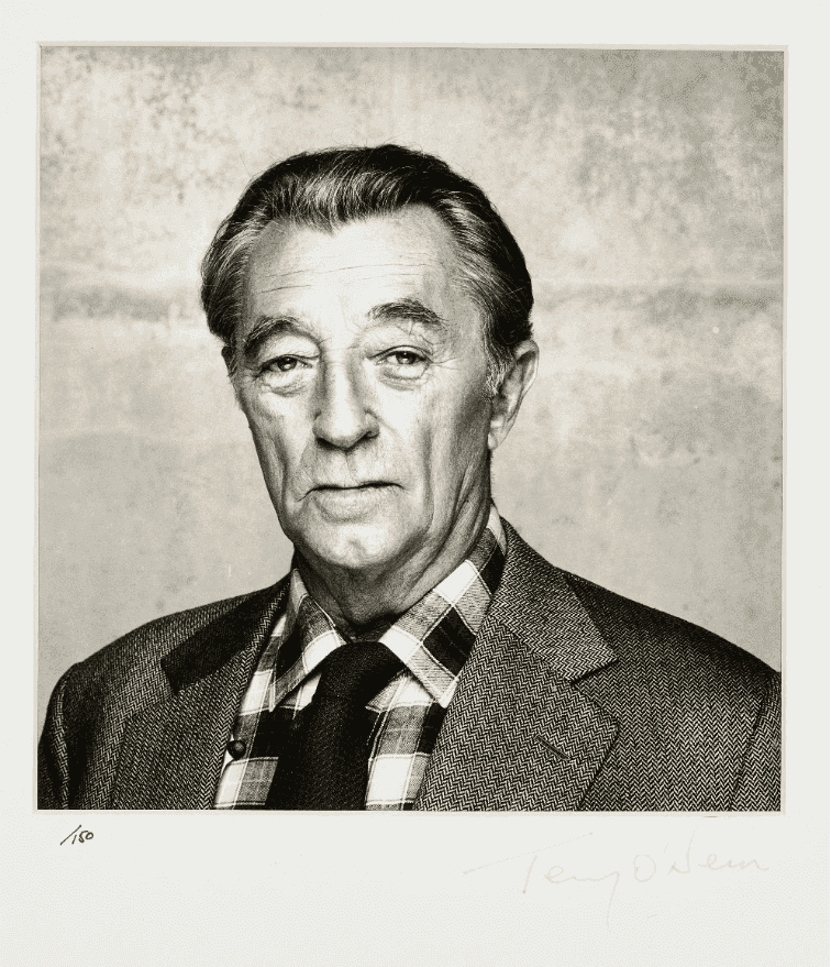 Terry O'Neill, ‘Robert Mitchum in Cambridge, England’, 1984, Photography, Silver print, null, Numbered