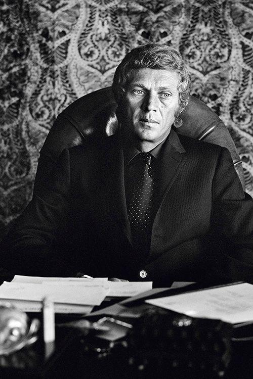 Steve McQueen in office, LA (Small) - Estate print