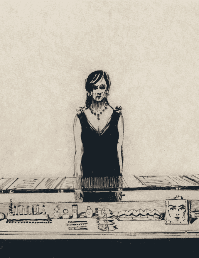 Wayne Thiebaud, ‘Counter Woman’, 2015, Print, Direct gravure with drypoint on gampi paper chine collé, Crown Point Press, Numbered