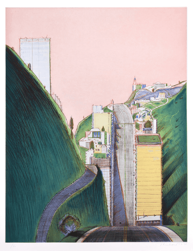 Wayne Thiebaud, ‘Park Place’, 1995, Print, Color Etching and Aquatint on Somerset Paper, null, Numbered