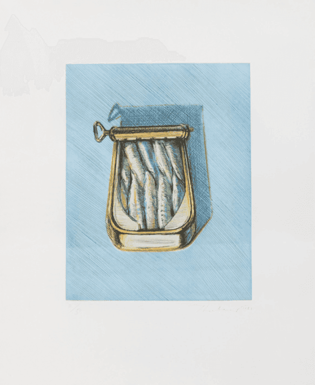 Wayne Thiebaud, ‘Sardines’, 1982, Print, Etching and aquatint on Kozo handmade paper, Crown Point Press, Dated