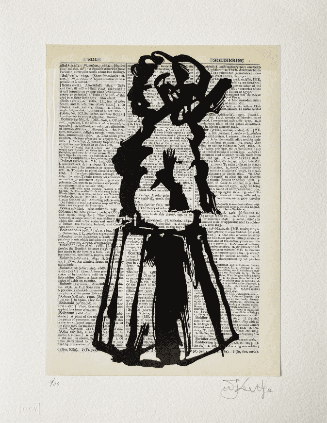 William Kentridge, ‘Universal Archive (Ref.15)’, 2012, Print, Linocut printed on Shorter Oxford English Dictionary, null, Numbered