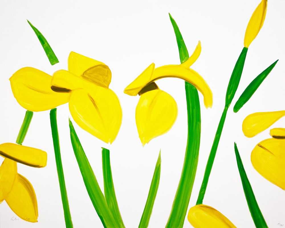 Alex Katz, ‘Yellow Flags on White’, 2023, Print, Archival pigment ink laser print, null,