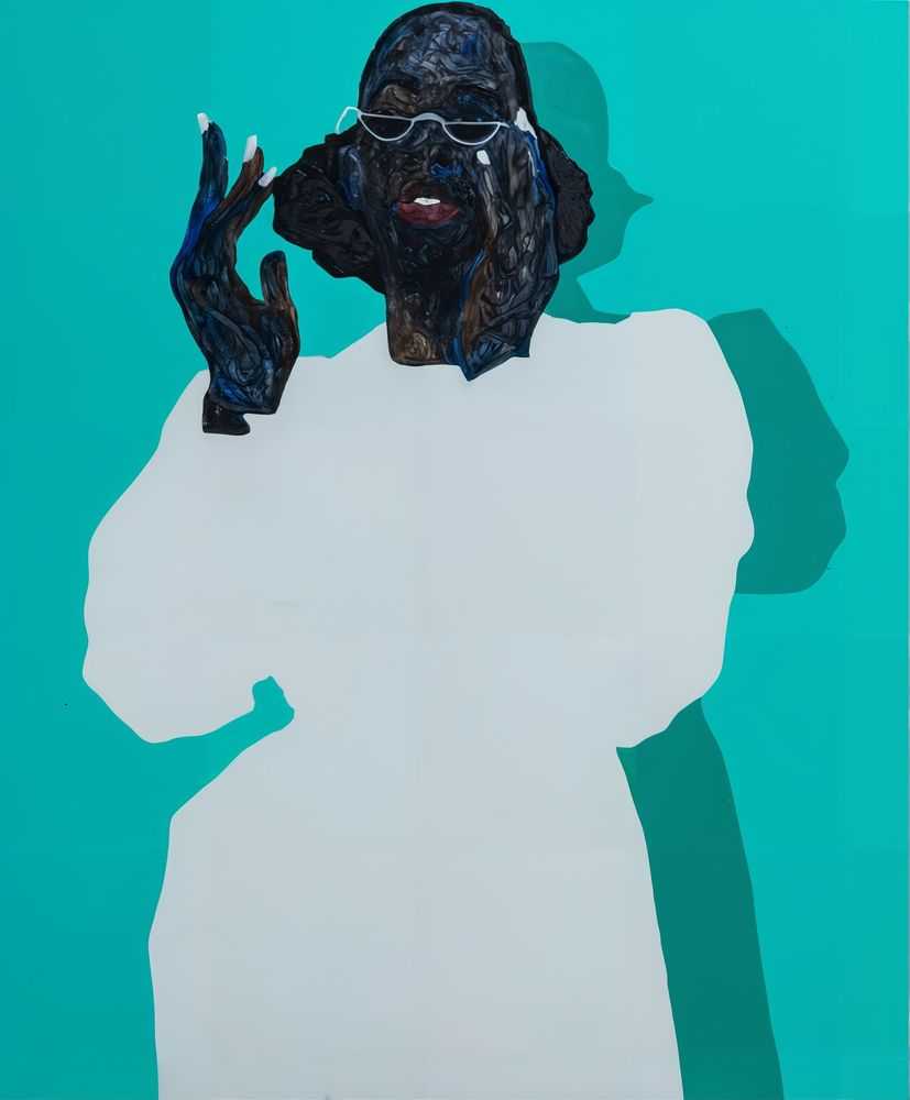 Amoako Boafo, ‘White Nail Polish’, 2025, Print, High-rendered print on aluminum dibond with slim brown aluminium frame, Lito Editions, Numbered, Framed