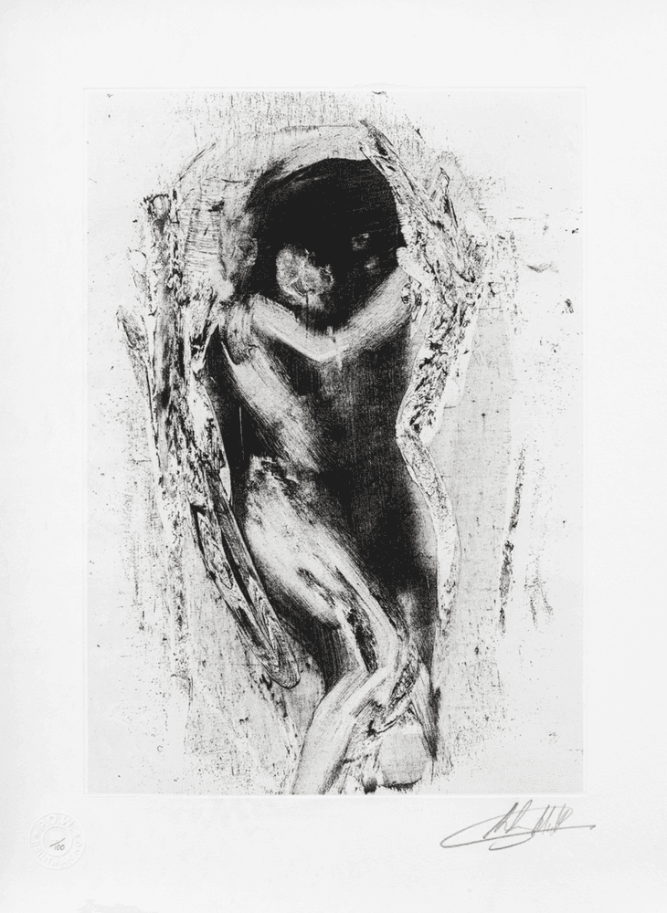 Antony Micallef, ‘A Small Print Of What I Think Love Looks Like’, 27-11-2010, Print, One colour etching on Somerset Velvet White paper with deckled edges, Pictures On Walls, Numbered
