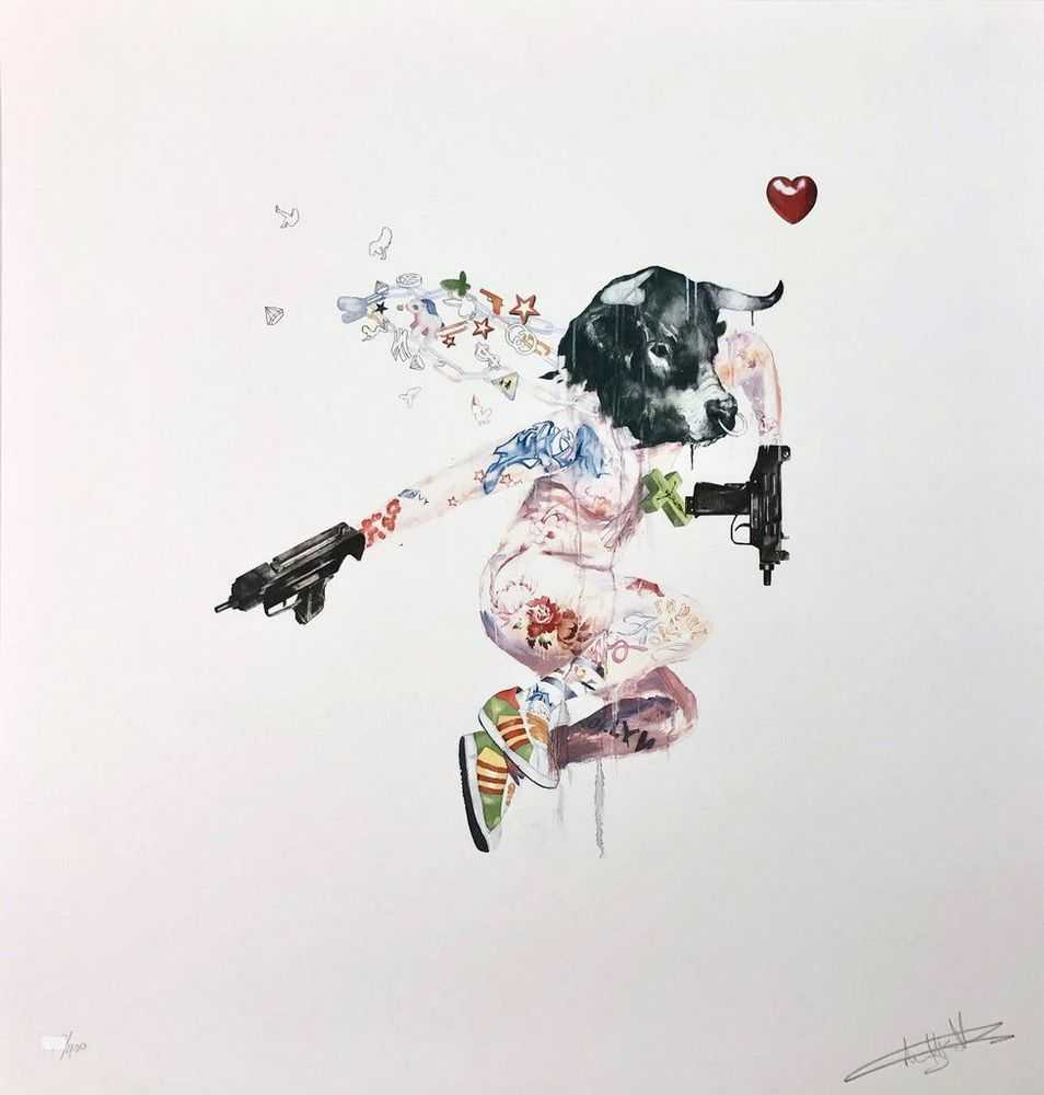 Antony Micallef, ‘Uzi Lover 1’, 19-09-2007, Print, Lithograph on wove paper, Lazinc, Numbered