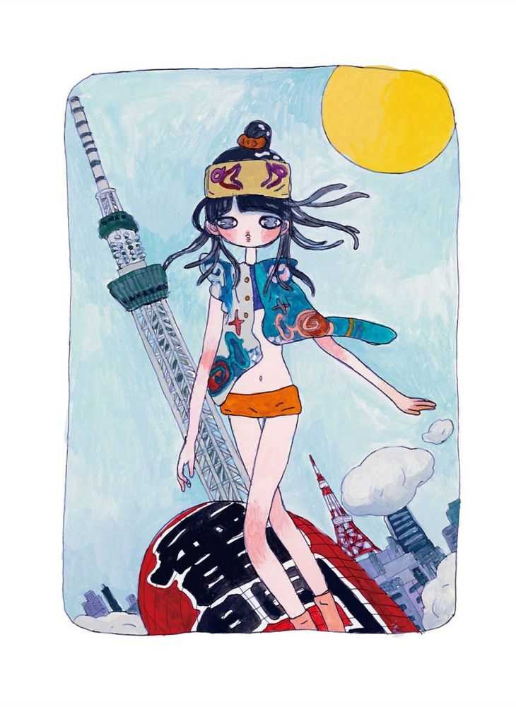 Aya Takano, ‘She's Coming, Riding The Kaminari Mon Lantern’, 2020, Print, Archival pigment print + silkscreen, Kaikai Kiki, Numbered