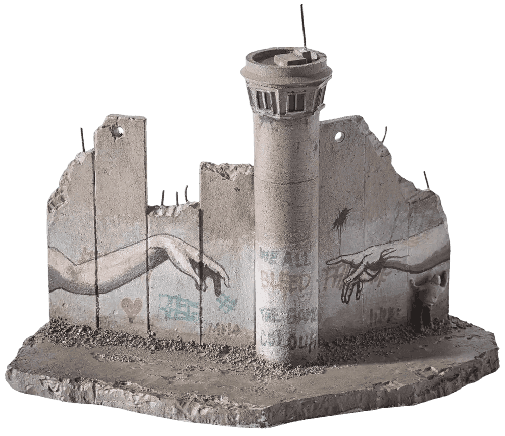 Banksy, ‘Defeated Souvenir Wall Eight Part Watchtower (The Creation Of Adam)’, 2019, Sculpture, Hand-painted resin sculpture, Walled Off Hotel, Handfinished