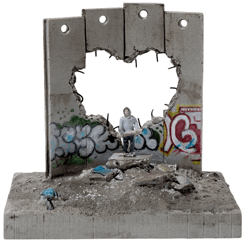 Banksy, ‘Defeated Souvenir Wall Four Part Section (Love Hurts Heart)’, 2019, Sculpture, Hand-painted resin sculpture, Walled Off Hotel, Handfinished