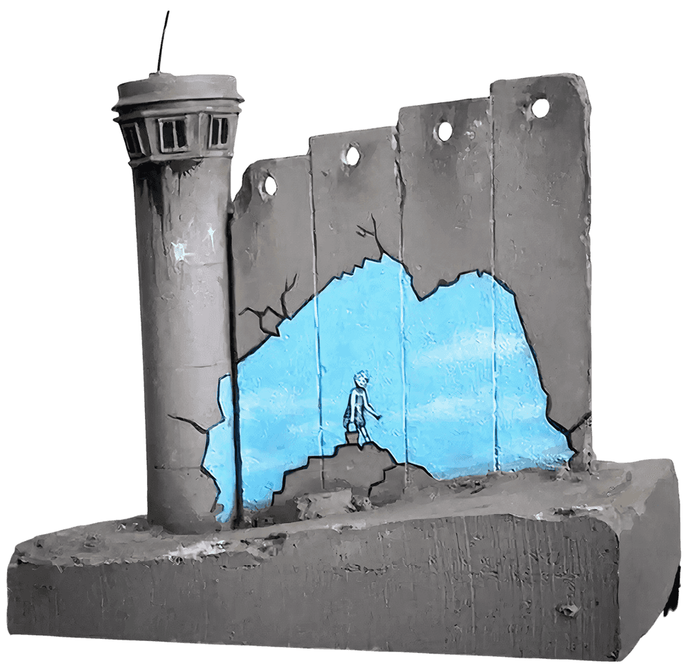 Banksy, ‘Defeated Souvenir Wall Four Part Watchtower (Blue Sky)’, 2019, Sculpture, Hand-painted resin sculpture, Walled Off Hotel, Handfinished