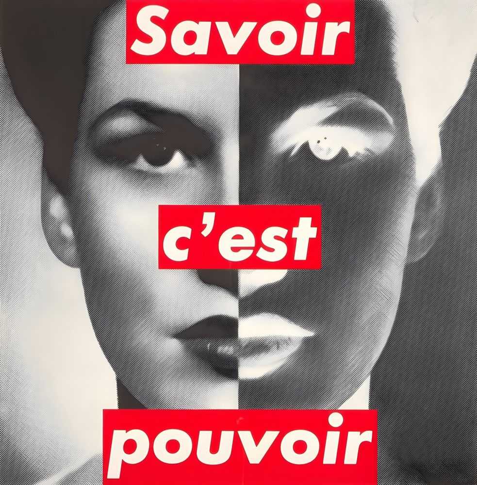 Barbara Kruger, ‘Savoir c'est Pouvoir (Knowledge is Power)’, 1989, Print, Lithograph in colours, on Arches Cover paper, null, Numbered, Dated