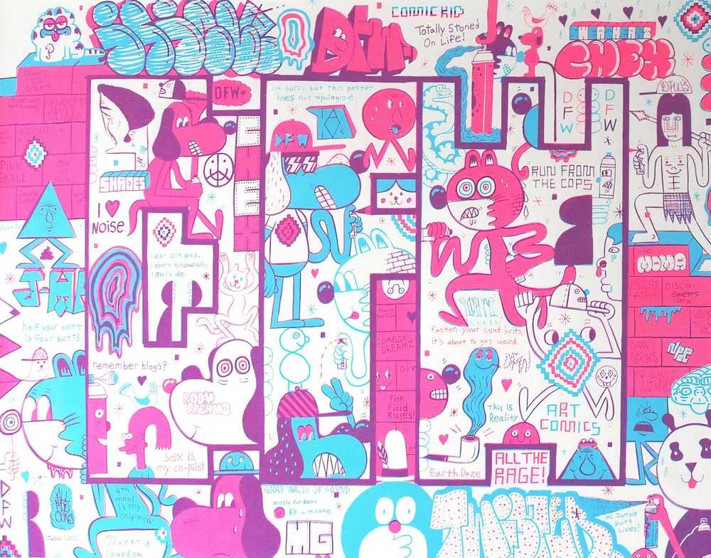 Barry McGee, ‘DFW Screenprint No.01 11’, 2011, Print, Screenprint, Self-released, Numbered