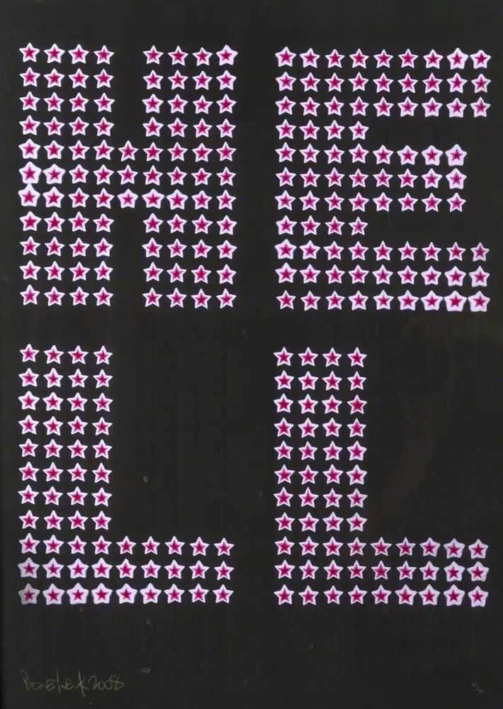 Ben Eine, ‘Hell (Pink)’, 14-08-2008, Print, 4-colour screenprint on Black Archival Paper, Urban Angel, Numbered